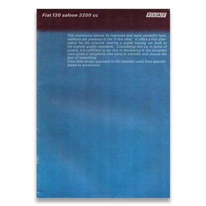 Fiat 130 Saloon Car Sales Brochure #3333 1972
