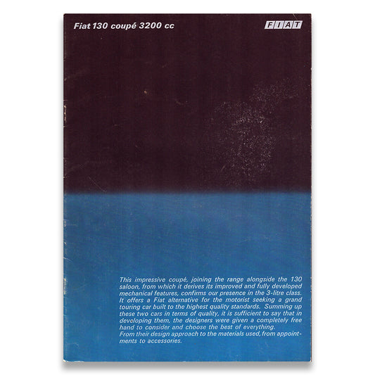 Fiat 130 Coupe Car Sales Brochure #3334 1972