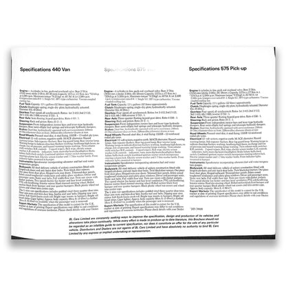 Morris Vans & Pickup Car Sales Brochure 1978 #3341E