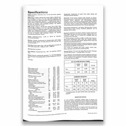 Mini Van & Pickup Car Sales Brochure 1979 #3412A