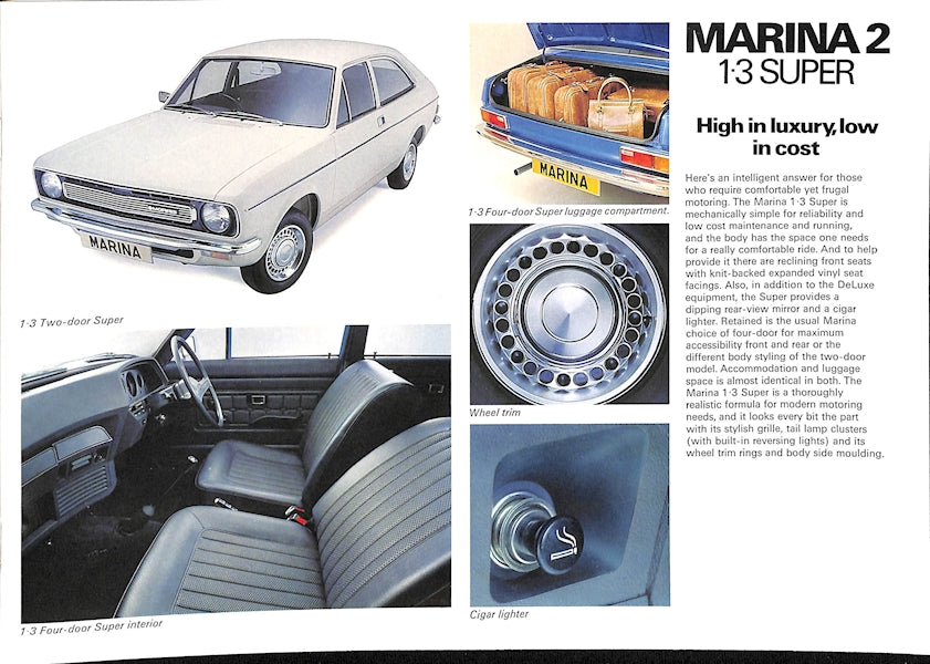Morris Marina 2 Car Sales Brochure 3160 1977 image 4