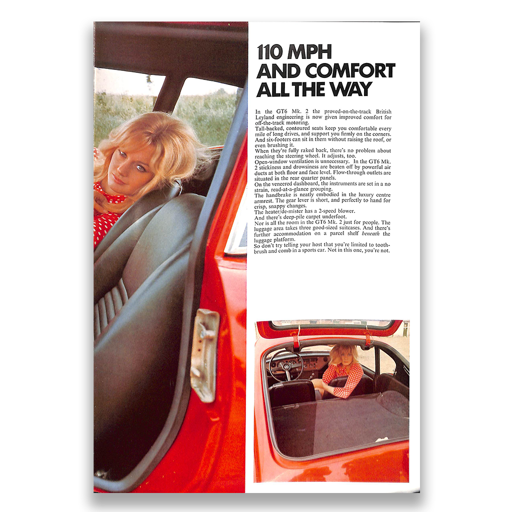 Triumph GT6 Mk2 Car Sales Brochure #402/1268/UK 1968