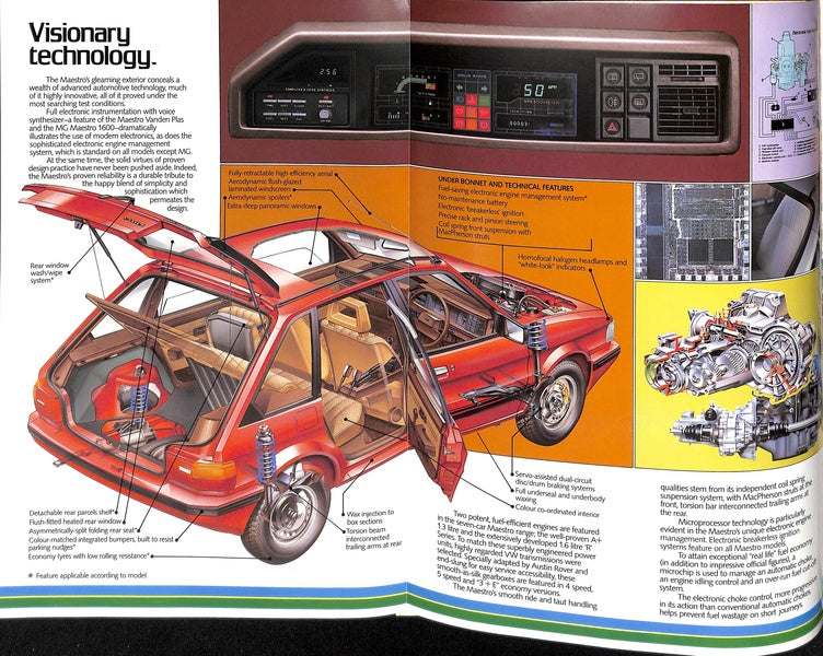 Austin Maestro Range Brochure, 1.3, 1.6, L, HLE, HLS, Vanden Plas &amp; MG #3598 1983 image 2