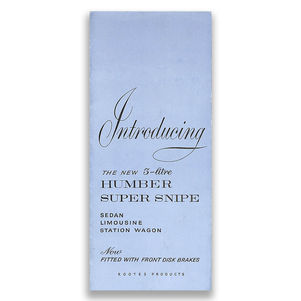 Humber Super Snipe US Market Car Sales Brochure, #5096/EX 1961