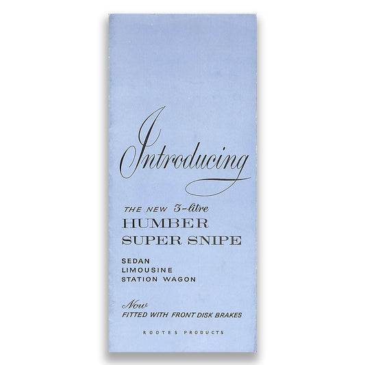 Humber Super Snipe US Market Car Sales Brochure, #5096/EX 1961