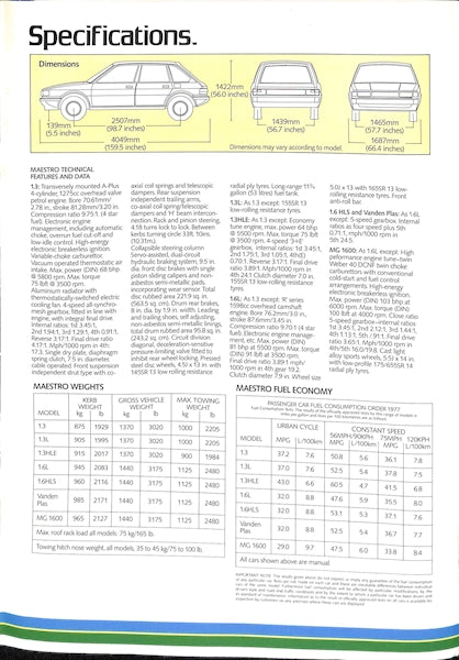 Austin Maestro Range Brochure, 1.3, 1.6, L, HLE, HLS, Vanden Plas &amp; MG #3598 1983 image 20