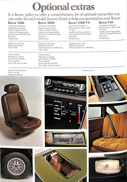 Rover SD1 Range Car Sales Brochure, 2300, 2600, 3500 V8, V8-S #3458 1980 image 5