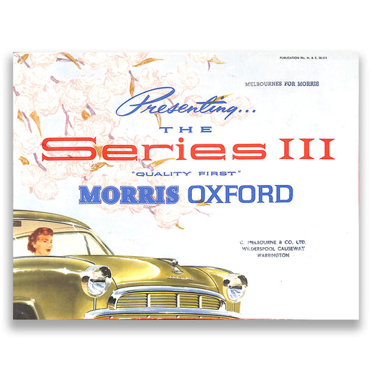 Morris Oxford Series III Car Sales Brochure #56113 1956