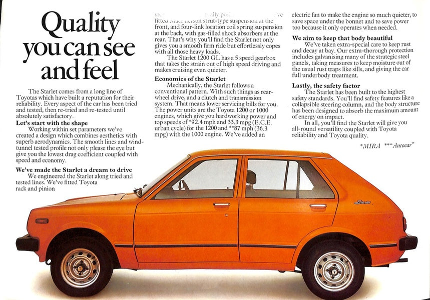 Toyota Starlet Car Sales Brochure #90177 1979 image 5