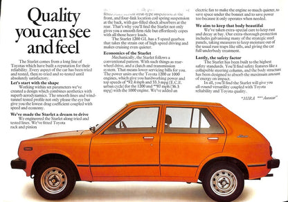 Toyota Starlet Car Sales Brochure #90177 1979 image 5