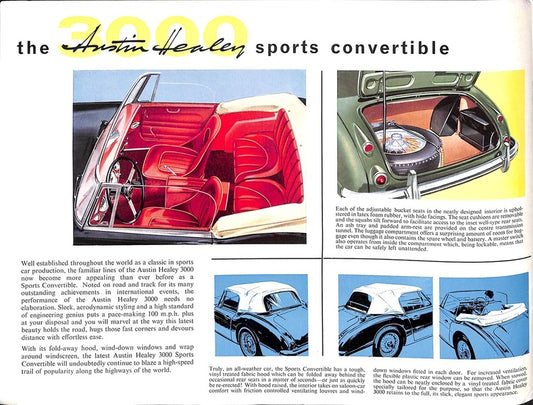 Austin Healey 3000 Car Sales Brochure 1964 #2035 image 1
