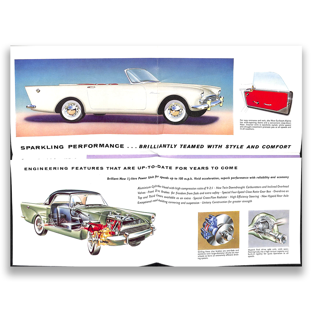 Sunbeam Alpine Series 1 Car Sales Brochure 638 H 1959