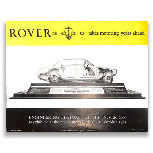 Rover 2000 Engineering Features Brochure #652 1963