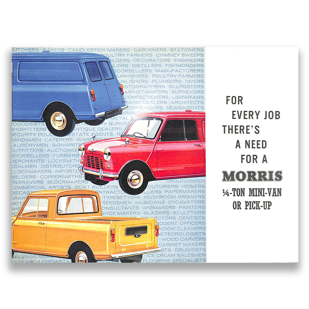 Morris Mini Van and Pick-Up Sales Brochure #6539 1967