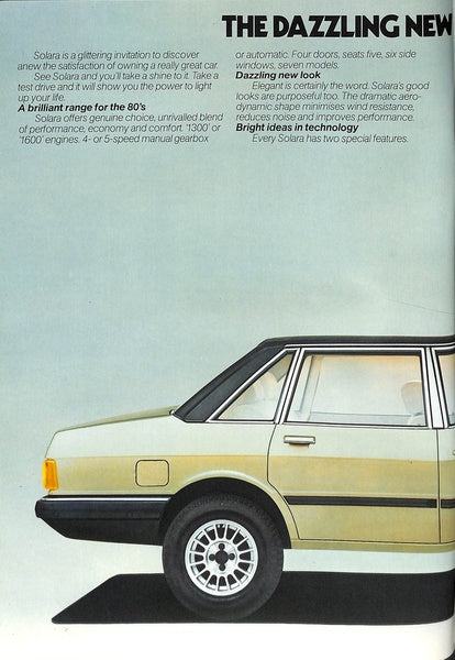 Talbot Solara Car Sales Brochure 1980 #C9596 image 1