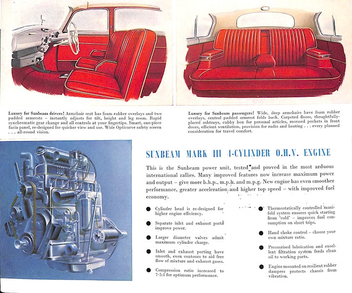 Sunbeam Sports Saloon &amp; Sports Convertible Car Sales Brochure 306/94/50/H 1954 image 4