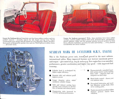 Sunbeam Sports Saloon &amp; Sports Convertible Car Sales Brochure 306/94/50/H 1954 image 4