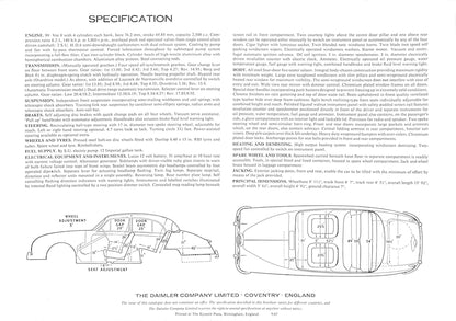 Daimler 250 V8 Foldout Brochure #9.67 1967 image 3