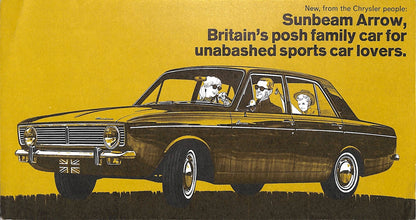 Sunbeam Arrow Car Sales Brochure USA Hunter 1967-8 image 0