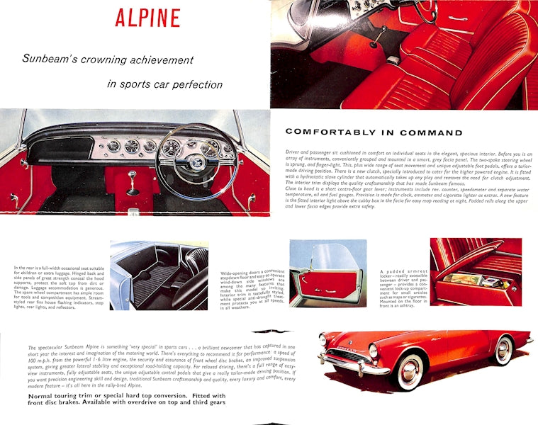 Sunbeam Alpine Series 2 Car Sales Brochure 756 H 1961 image 4