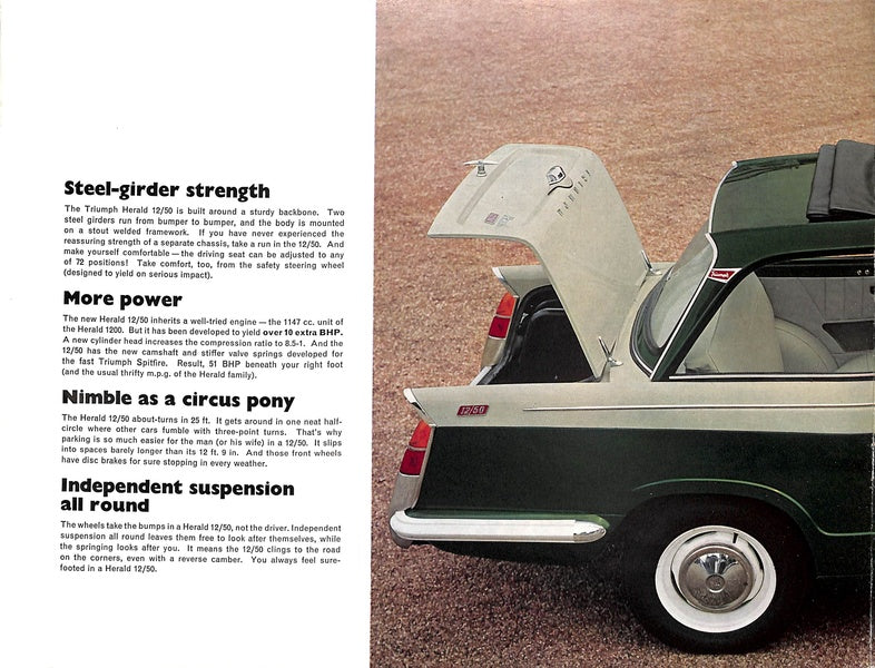 Triumph Herald 12/50 Car Sales Brochure #356/963/50 1964 image 5