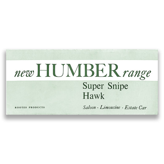 Humber Range Car Sales Brochure, #897/H 1960