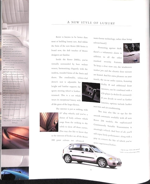 1995 Rover 200 Brochure image 3