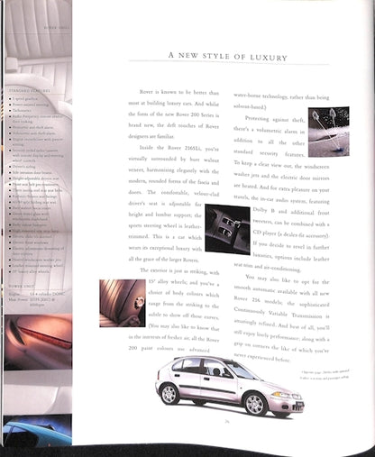 1995 Rover 200 Brochure image 3