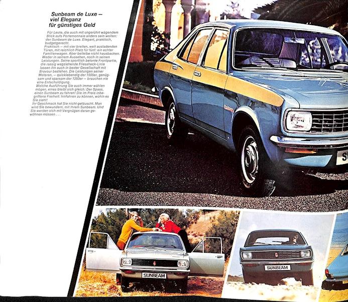 Sunbeam Avenger Car Sales Brochure German Text 1972 image 5
