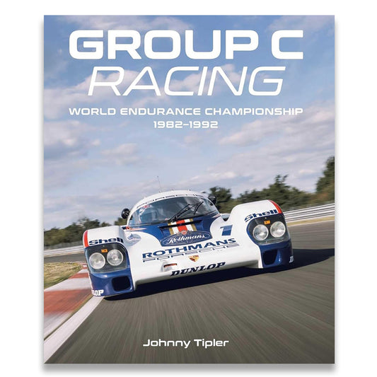 Book cover of 'Group C Racing' with a racing car on a track