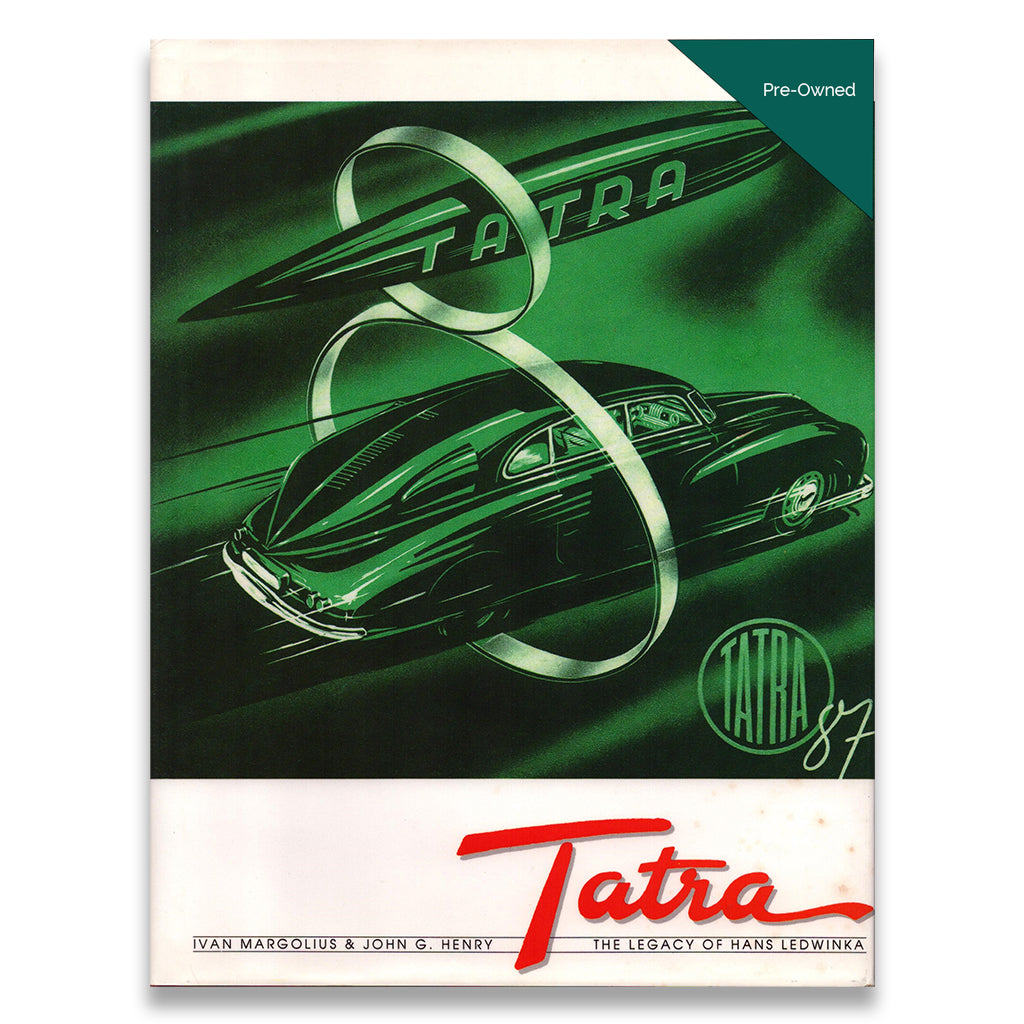Book cover of 'Tatra' with a green and white design featuring a vintage car.