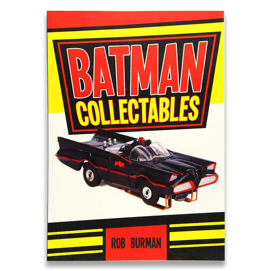 Book cover of 'Batman Collectables' by Rob Burman with a Batmobile illustration.