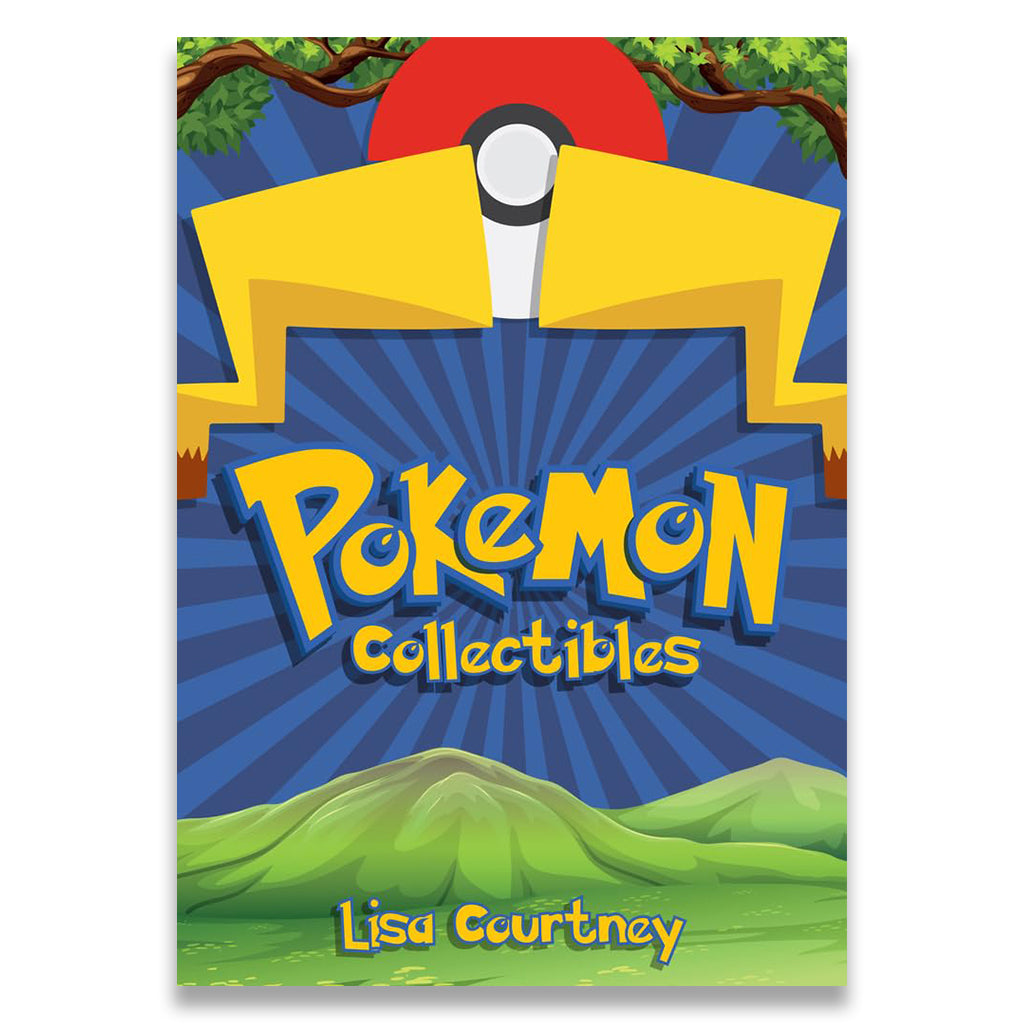Pokémon collectibles book cover with Poké Ball and mountain design