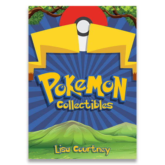 Pokémon collectibles book cover with Poké Ball and mountain design