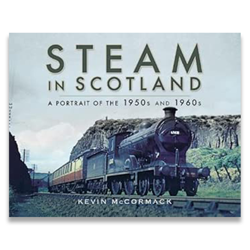Book cover of 'Steam in Scotland' featuring a steam train.
