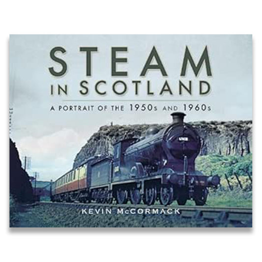Book cover of 'Steam in Scotland' featuring a steam train.