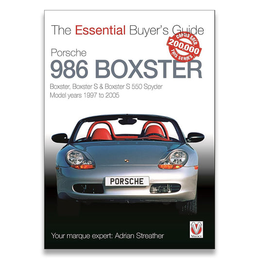 Book cover of 'Porsche 986 Boxster' with a Porsche car on a dark background