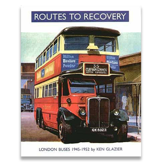 Book cover of 'Routes to Recovery' featuring a vintage double-decker bus.