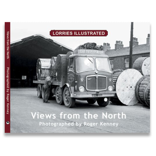 Book cover of 'Lorries Illustrated: Views from the North' by Roger Kenney featuring a vintage truck.
