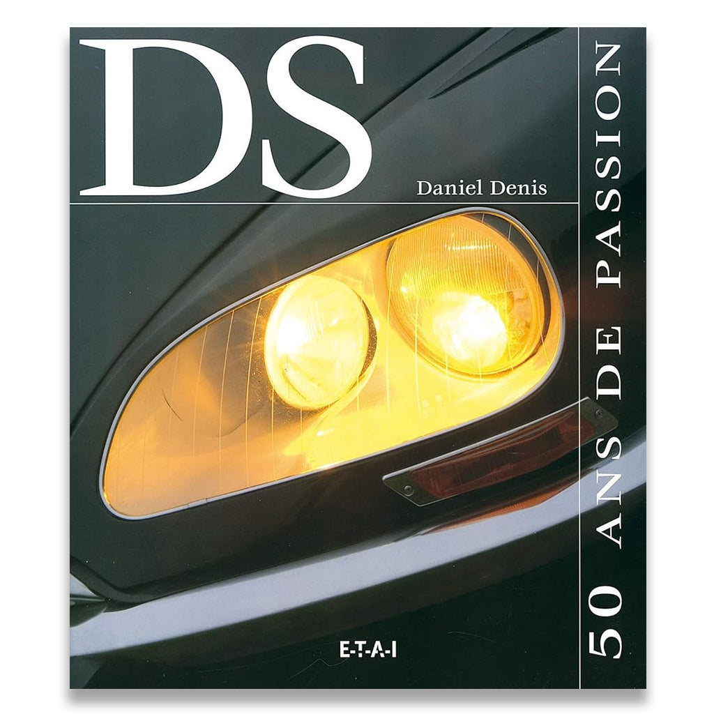 Book cover with car headlight and 'DS' branding