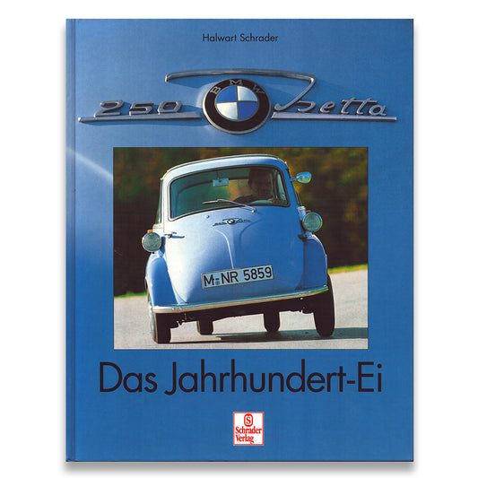 Book cover with a blue car and BMW logo on a blue background