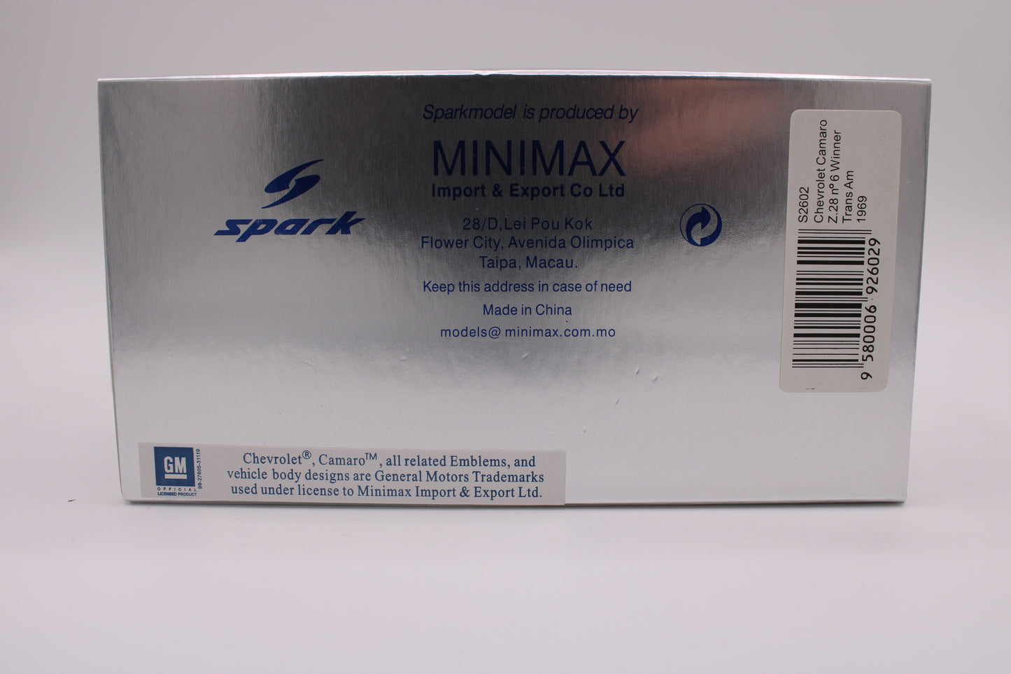 Chevrolet Camaro Z28 #6 - Winner Trans Am 1969 - Spark S2602 - 1/43 Scale Model