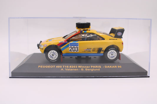 Peugeot 405 T16 #203 - Paris Dakar Rally 1990 - IXO RAC041 - 1/43 Scale Model