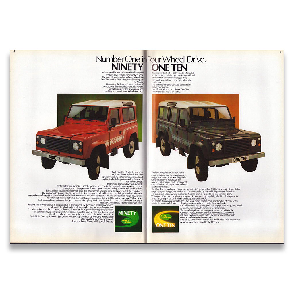 Land Rover 90 and 110 Car Sales Brochure #LR335 1984