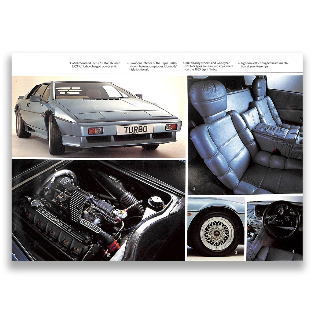 Lotus Cars Range Sales Brochure & Price List 1985