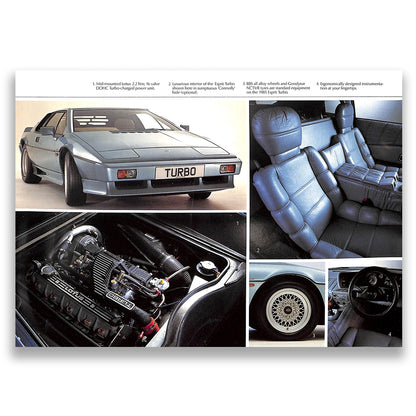 Lotus Cars Range Sales Brochure & Price List 1985
