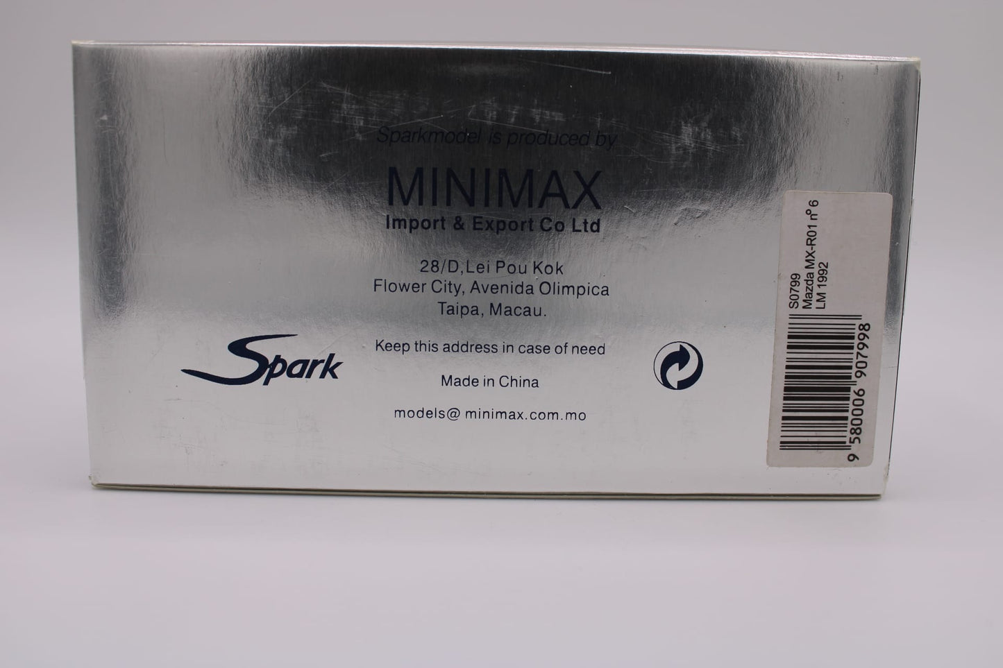 Mazda MX-R01 "Kajima" #6 - Le Mans 1992 - Spark S0799 - 1/43 Scale Model