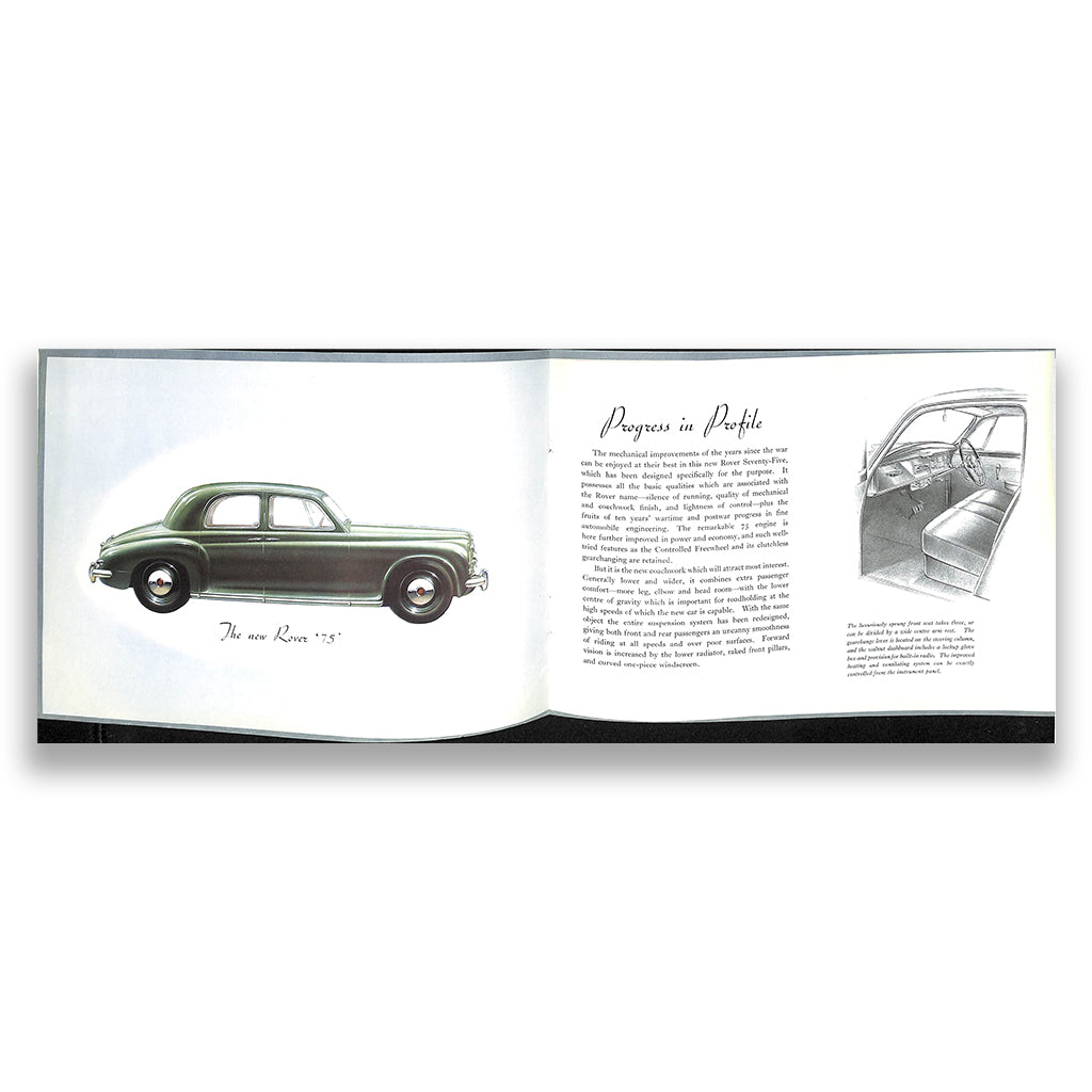 Rover P4 75 Car Sales Brochure 1949