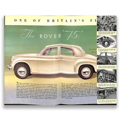 Rover P4 75 Car Sales Brochure 1952