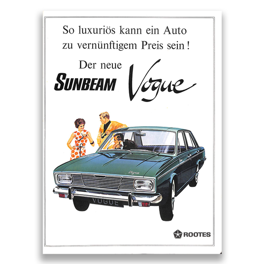 Sunbeam Vogue Car Sales Brochure 8036 EX GM H 1968